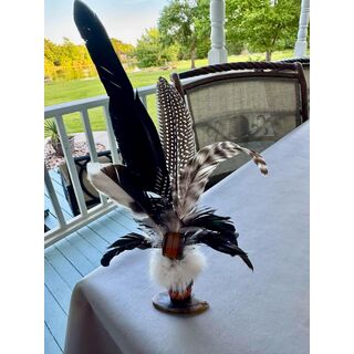 Pedestal Feather Smudging Stick Tigers Eye Rabbit Fur
