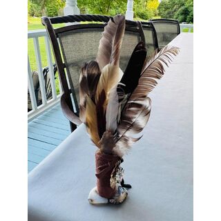Pedestal Feather Smudging Stick Yegua Indian Arrowhead