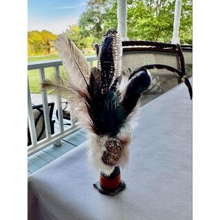 Pedestal Feather Smudging Stick Jasper Rabbit Skin