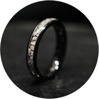 Moonstone Gems Ring Black Ceramic