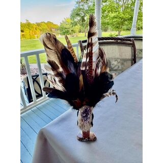 Ceremonial Feather Smudging Fan Amethyst Rabbit Skin